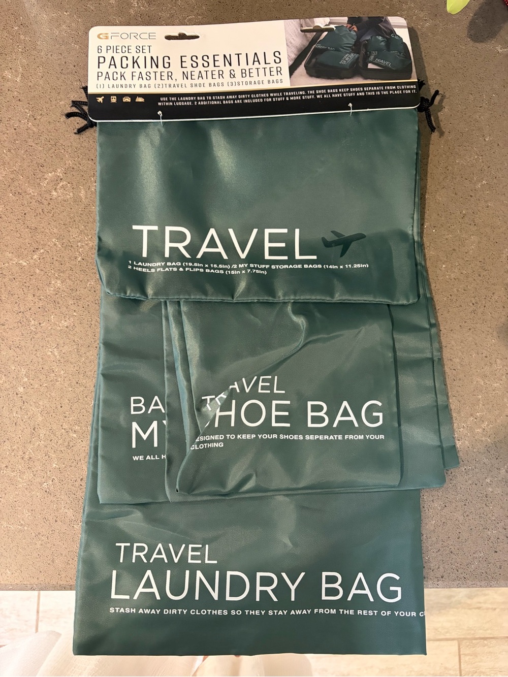 G/FORCE Teal Packing Essentials Set - Travel Garment & Shoe Bags